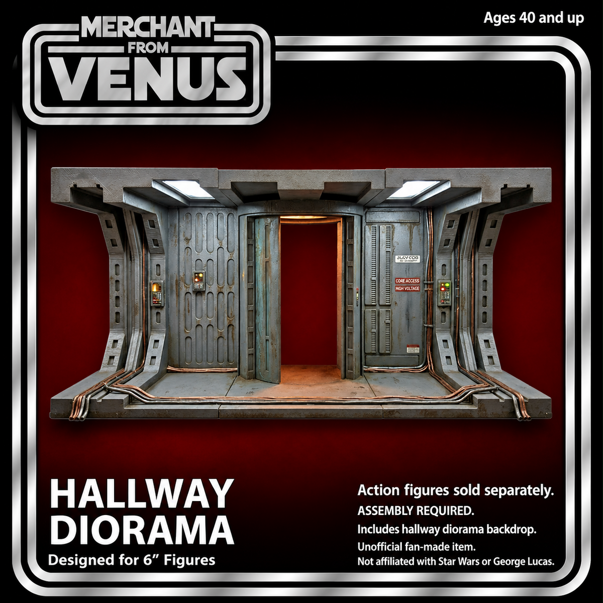 Sci Fi Hallway Diorama 1:12 for 6 Inch Star Wars Figures - main view