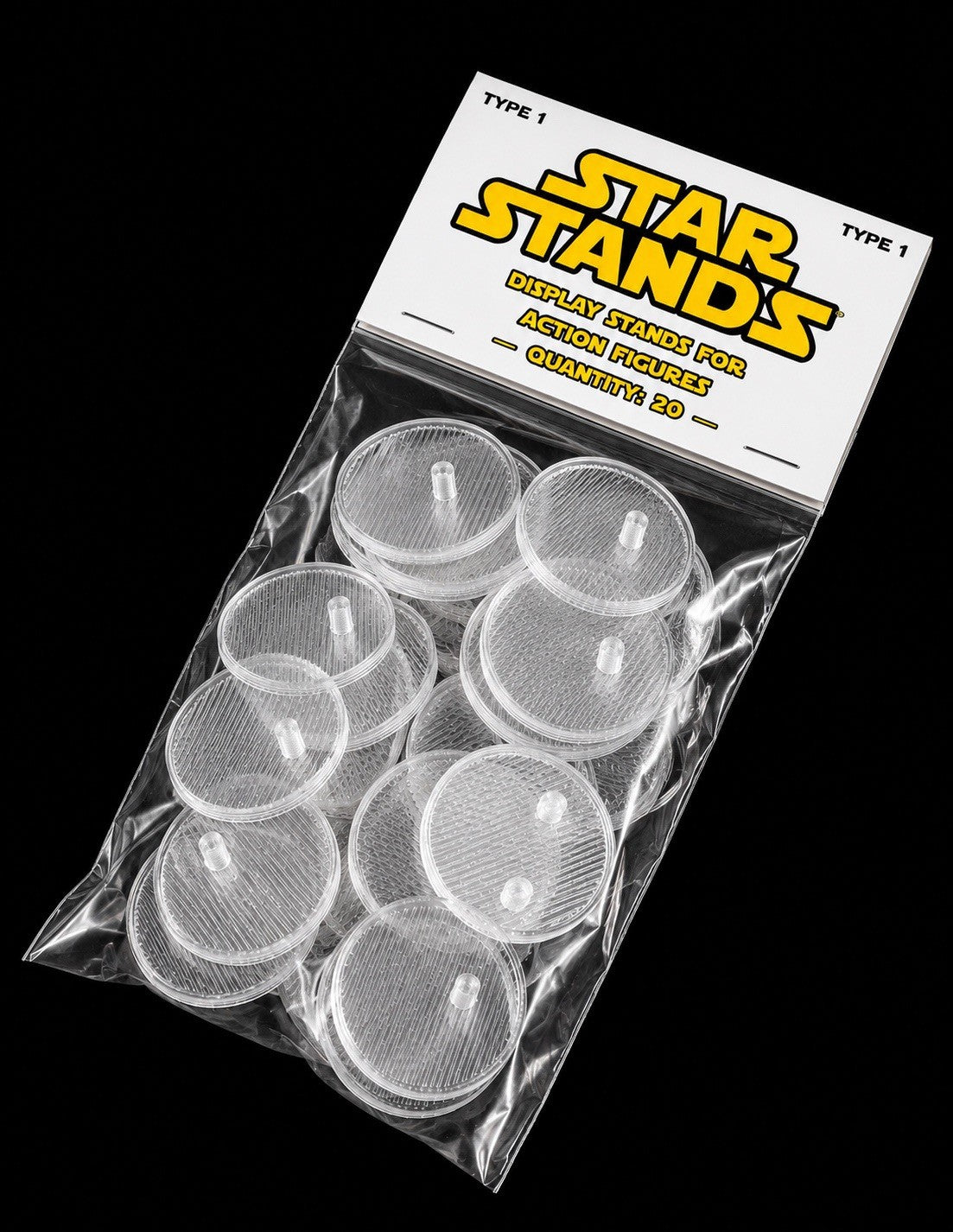 Clear Vintage Action Figure Display Stands 40 Pack - main view